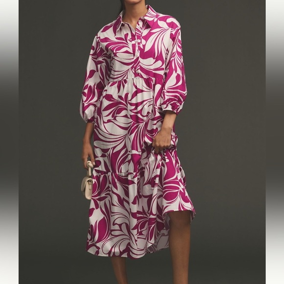 knee length dresses for ladies MAEVE The Bettina Tiered Shirt Dress By : Eyelet Edition In Purple   Augusthouseofbrands